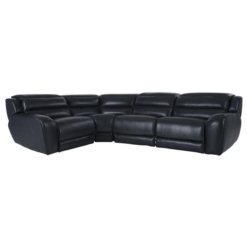 Cosmo II Blueberry Leather Power Reclining Sectional with 4PCS/2PWR  main image, 1 of 15 images.