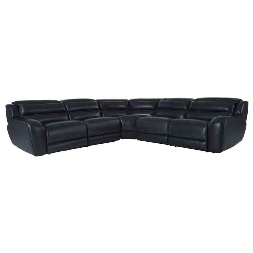 Cosmo ll Blueberry Leather Power Reclining Sectional with 5PCS/2PWR  main image, 1 of 15 images.
