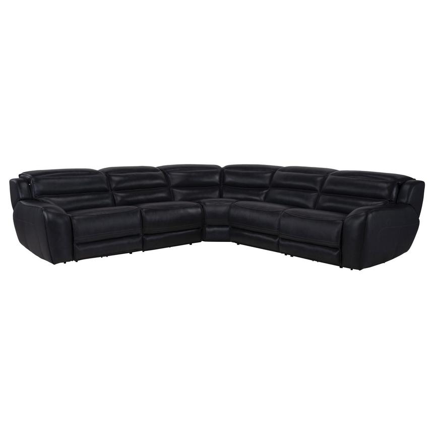 Cosmo II Blueberry Leather Power Reclining Sectional with 5PCS/2PWR  main image, 1 of 10 images.