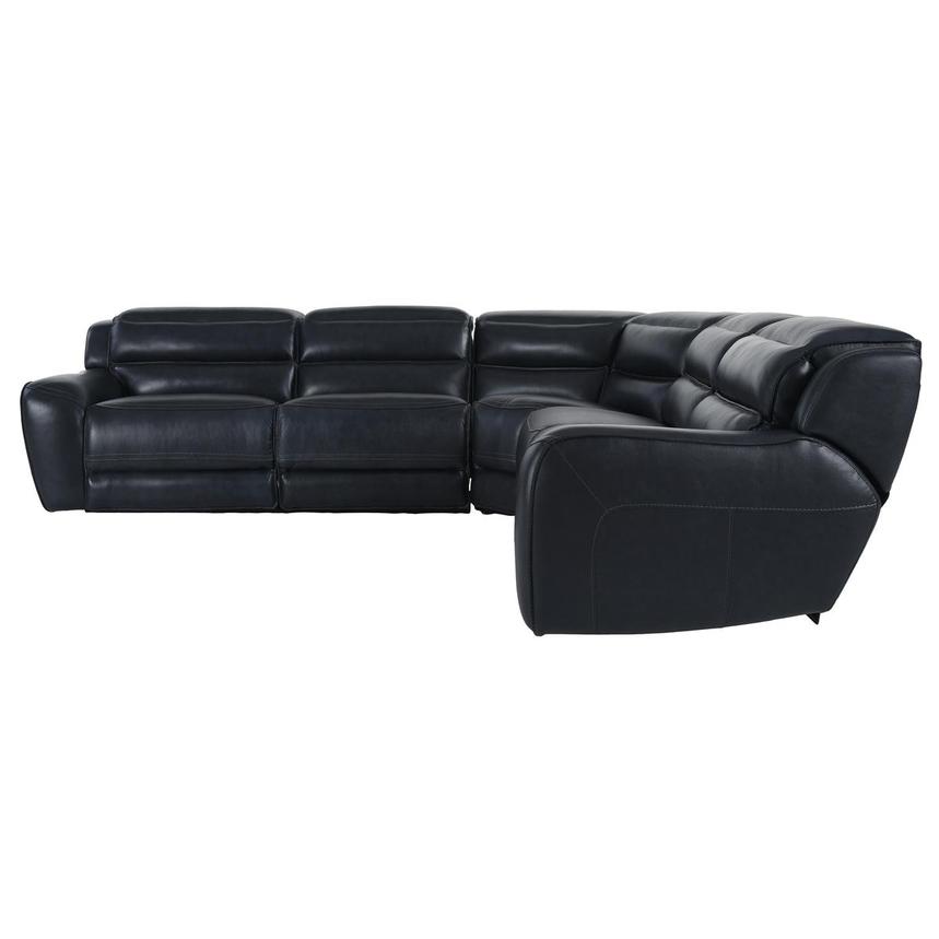 Cosmo II Blueberry Leather Power Reclining Sectional with 5PCS/2PWR  alternate image, 4 of 15 images.