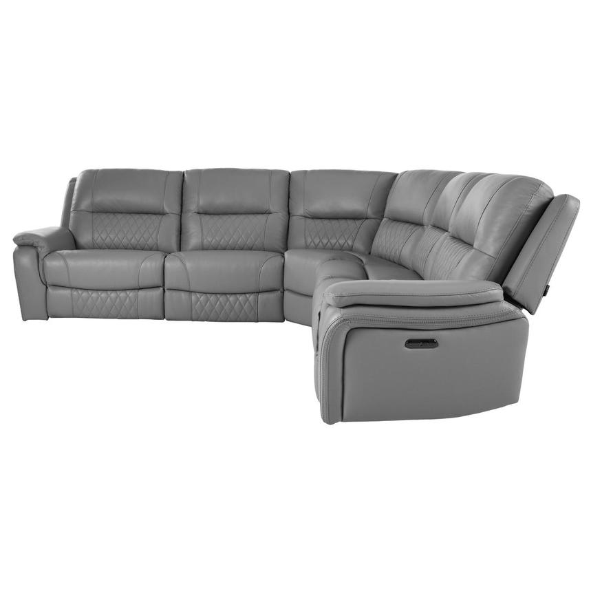 Ivone Leather Power Reclining Sectional with 5PCS/2PWR  alternate image, 3 of 13 images.