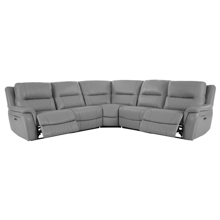 Ivone Leather Power Reclining Sectional with 5PCS/2PWR alternate image, 2 of 13 images.