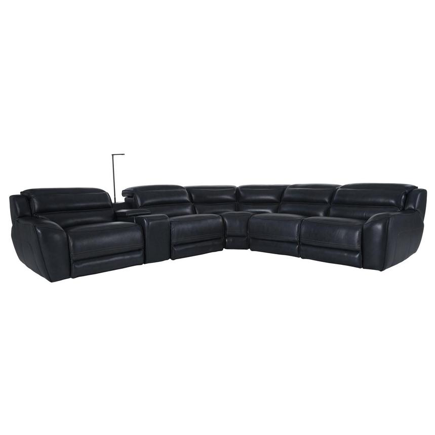 Cosmo ll Blueberry Leather Power Reclining Sectional with 6PCS/2PWR  main image, 1 of 19 images.