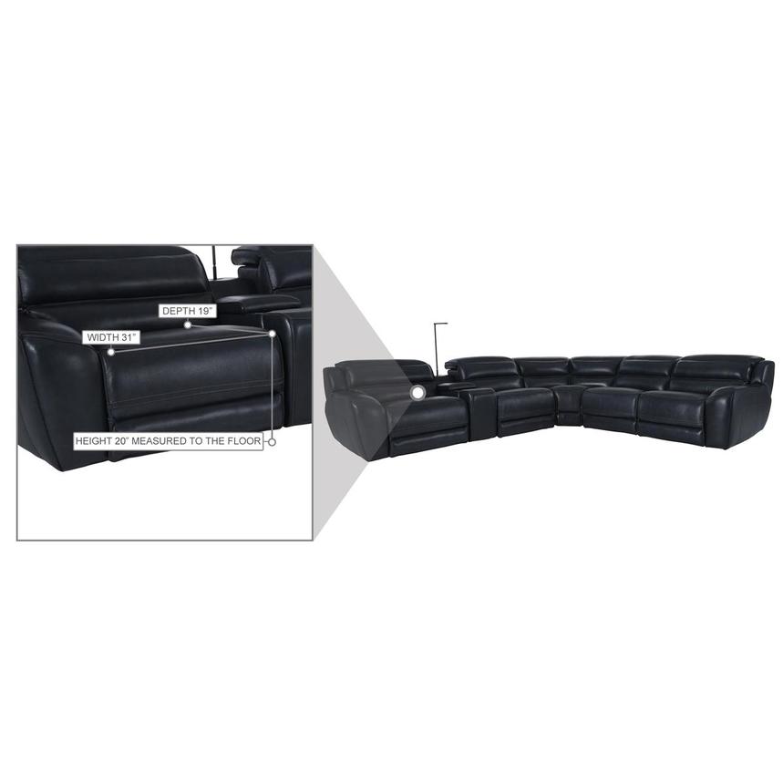 Cosmo II Blueberry Leather Power Reclining Sectional with 6PCS/2PWR  alternate image, 14 of 14 images.