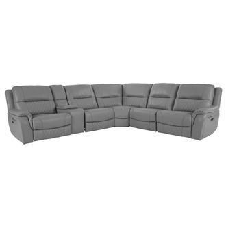 Ivone Leather Power Reclining Sectional with 6PCS/3PWR