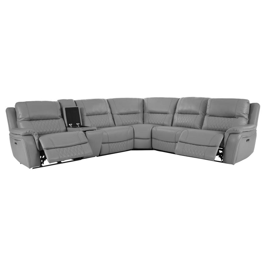Ivone Leather Power Reclining Sectional with 6PCS/2PWR alternate image, 2 of 17 images.