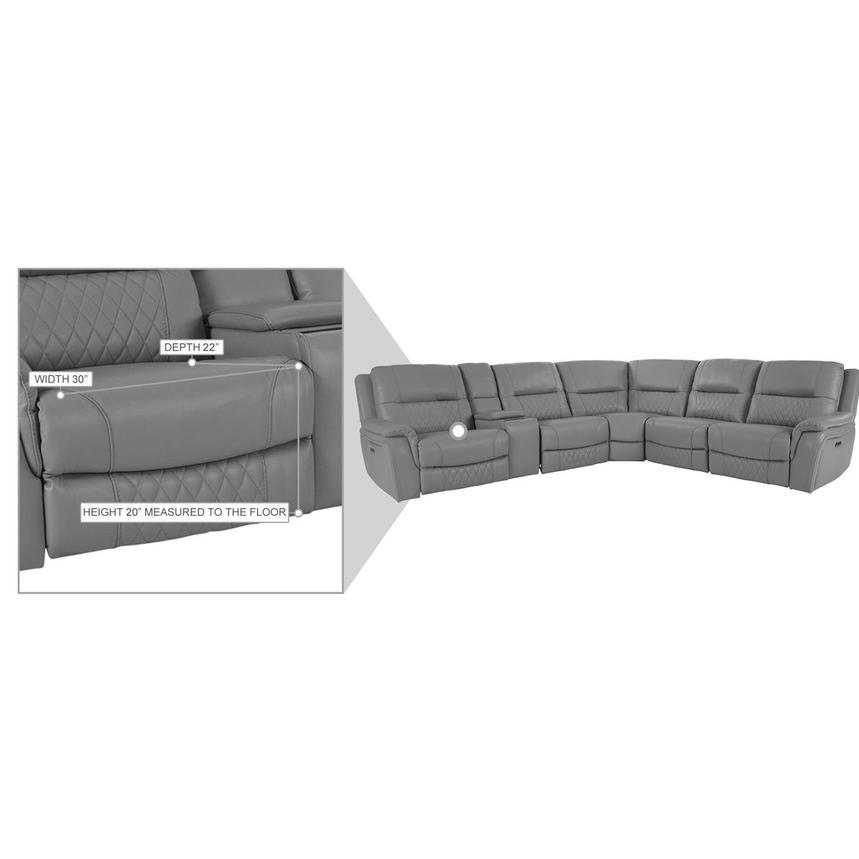 Ivone Leather Power Reclining Sectional with 6PCS/2PWR alternate image, 17 of 17 images.
