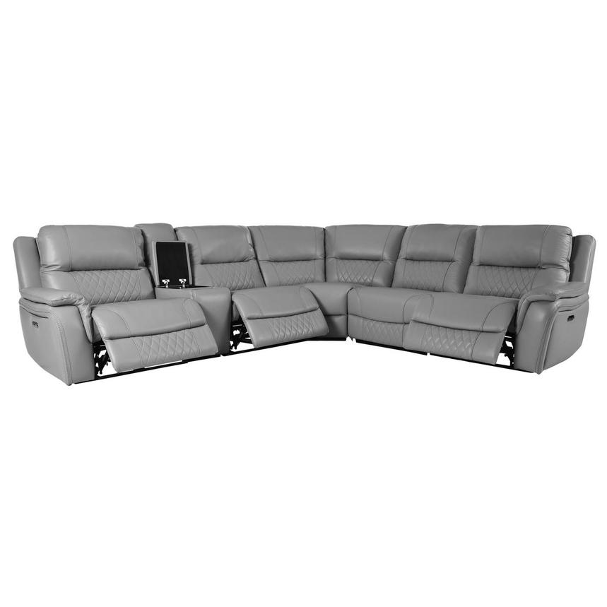 Ivone Leather Power Reclining Sectional with 6PCS/3PWR alternate image, 2 of 17 images.