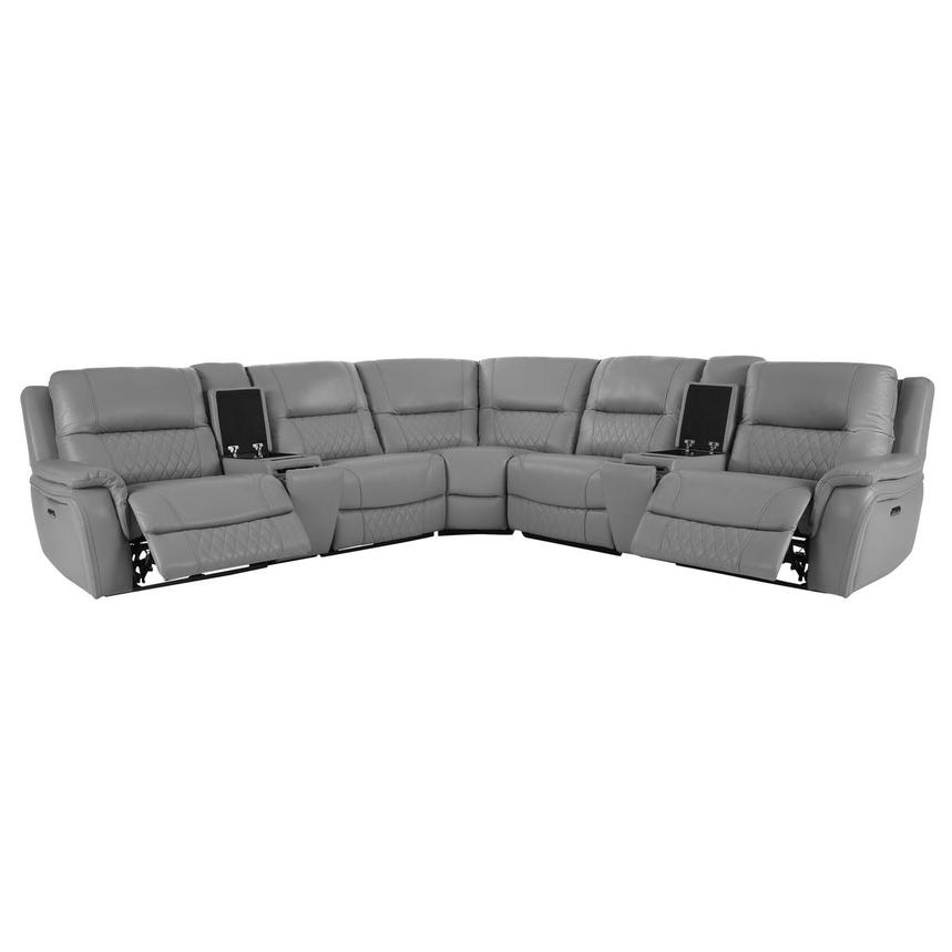 Ivone Leather Power Reclining Sectional with 7PCS/3PWR  alternate image, 2 of 18 images.
