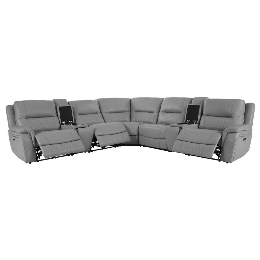 Ivone Leather Power Reclining Sectional with 7PCS/3PWR  alternate image, 3 of 18 images.