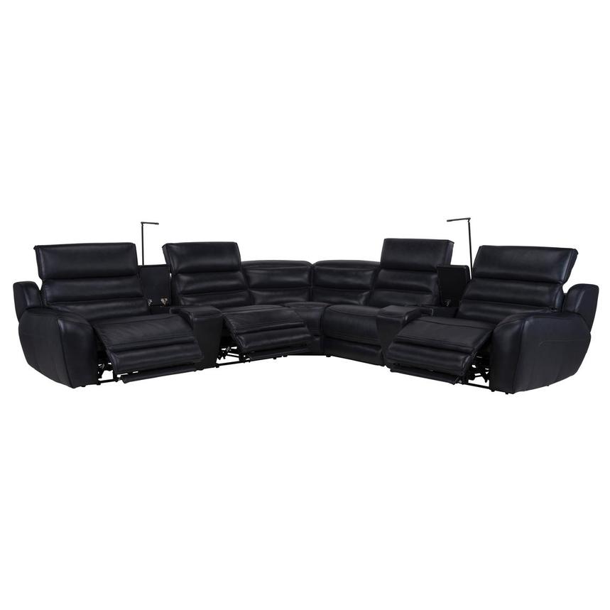 Cosmo II Blueberry Leather Power Reclining Sectional with 7PCS/3PWR alternate image, 4 of 15 images.