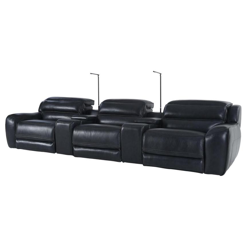 Cosmo ll Blueberry Home Theater Leather Seating with 5PCS/3PWR  main image, 1 of 19 images.