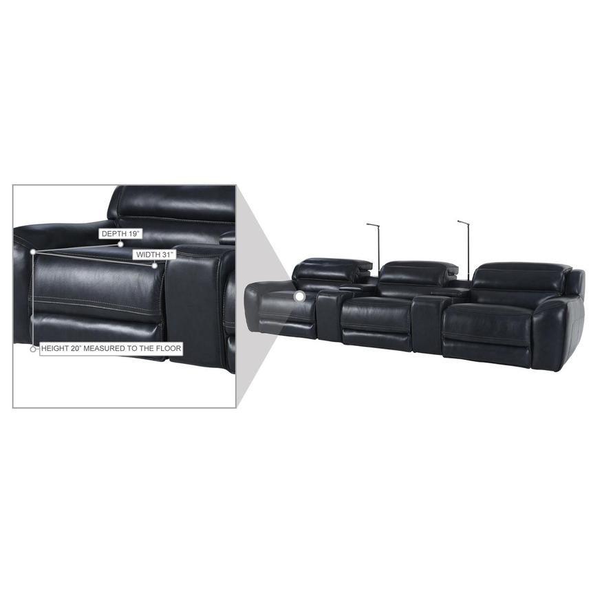 Cosmo II Blueberry Home Theater Leather Seating with 5PCS/3PWR  alternate image, 11 of 11 images.