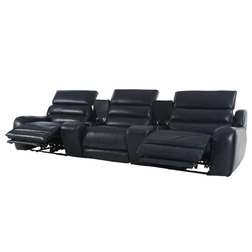 Cosmo II Blueberry Home Theater Leather Seating with 5PCS/2PWR El