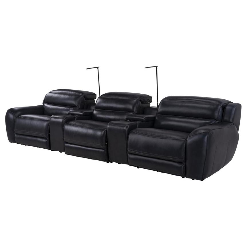 Cosmo II Blueberry Home Theater Leather Seating with 5PCS/3PWR alternate image, 2 of 11 images.