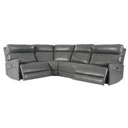 Benz Gray Leather Power Reclining Sectional with 4PCS/2PWR  alternate image, 2 of 10 images.