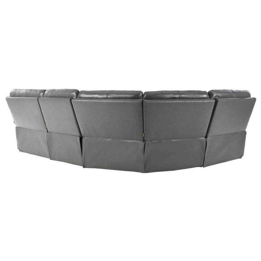 Benz Gray Leather Power Reclining Sectional with 4PCS/2PWR alternate image, 4 of 10 images.