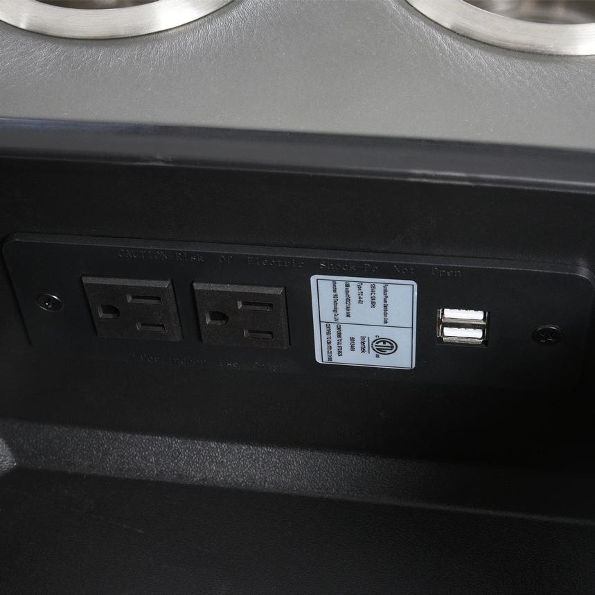 Benz Gray Leather Power Reclining Sectional with 6PCS/3PWR alternate image, 11 of 13 images.