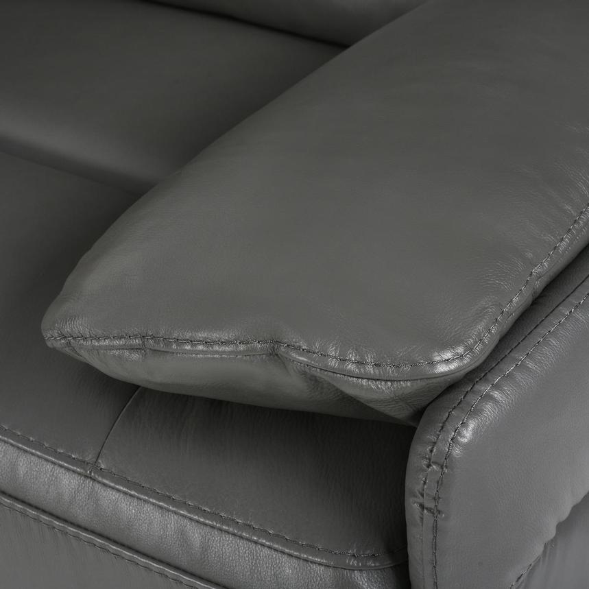 Benz Gray Leather Power Reclining Sectional with 7PCS/3PWR alternate image, 9 of 14 images.