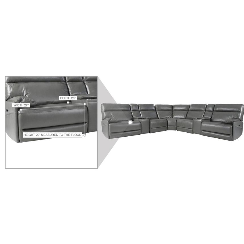 Benz Gray Leather Power Reclining Sectional with 7PCS/3PWR alternate image, 14 of 14 images.