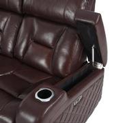 Gio Brown Leather Power Reclining Sectional with 6PCS/3PWR  alternate image, 8 of 16 images.