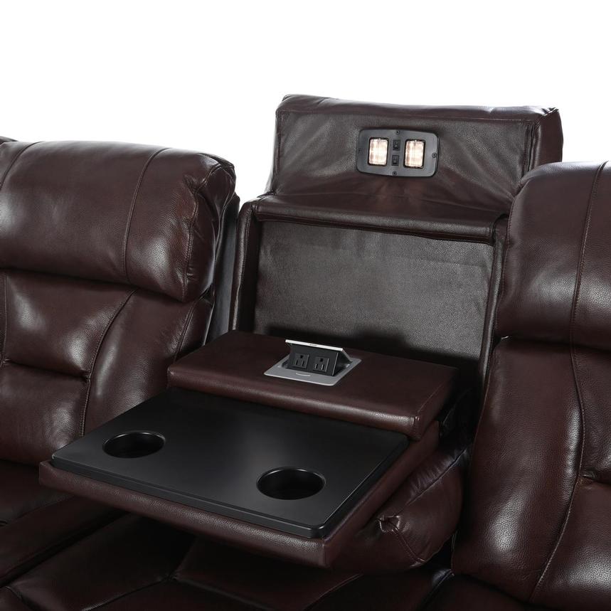 Gio Brown Leather Power Reclining Sectional with 6PCS/3PWR  alternate image, 11 of 16 images.