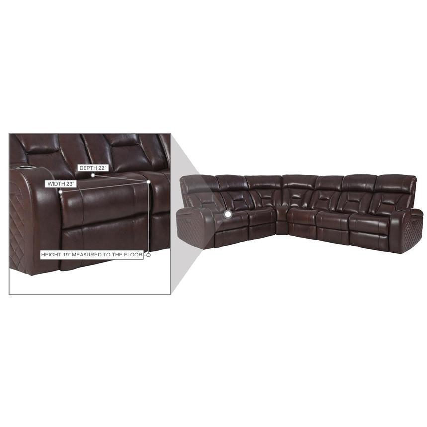 Gio Brown Leather Power Reclining Sectional with 6PCS/3PWR  alternate image, 16 of 16 images.
