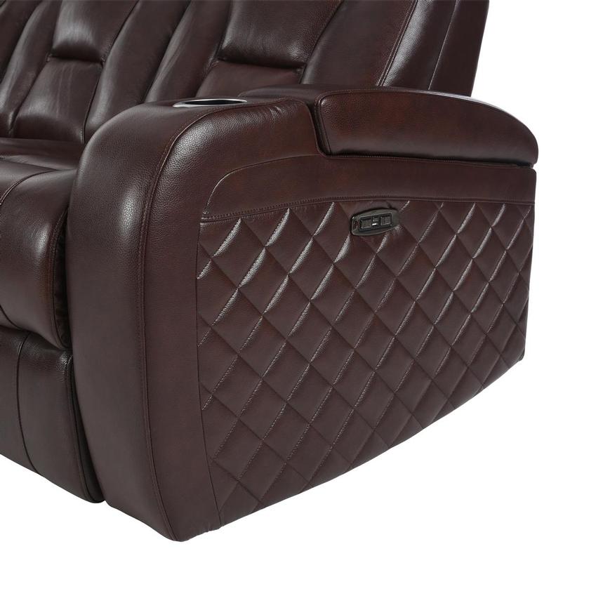 Gio Brown Leather Power Reclining Sectional with 6PCS/3PWR alternate image, 7 of 16 images.