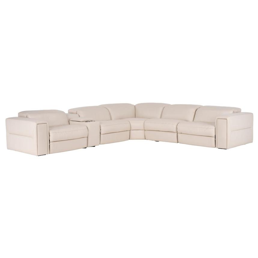 Trevor Leather Corner Sofa with 6PCS/2PWR  main image, 1 of 12 images.