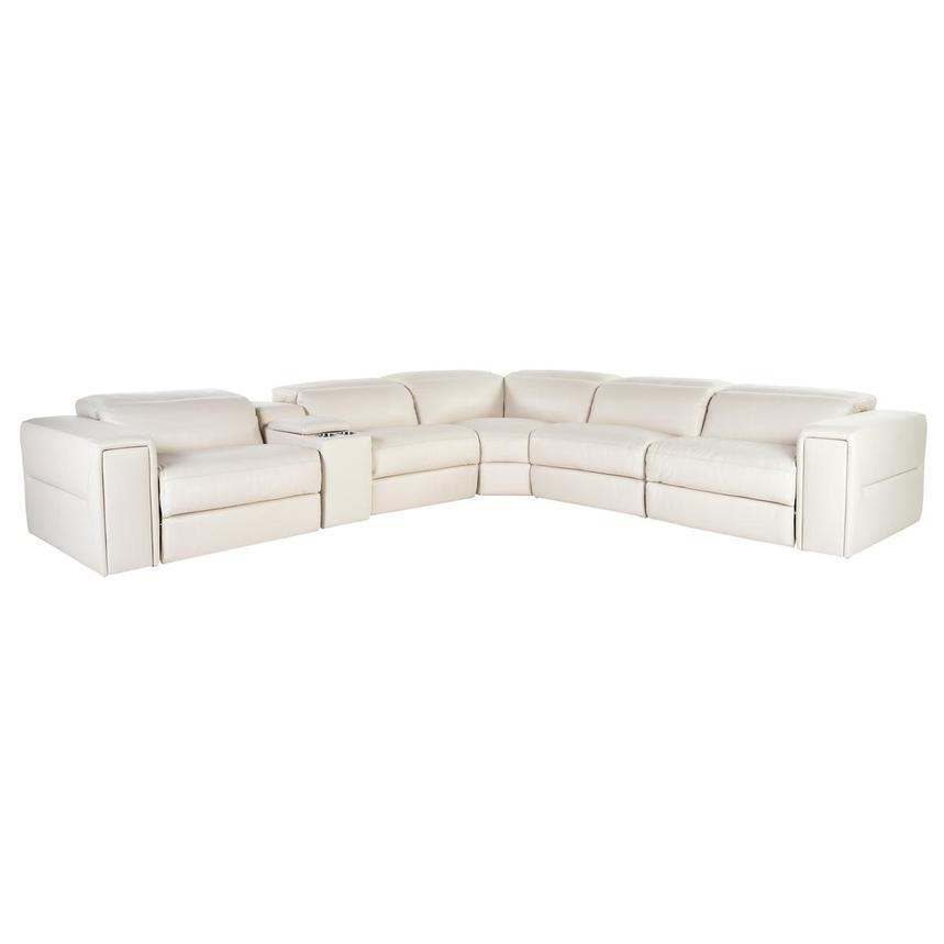 Trevor Leather Corner Sofa with 6PCS/2PWR  main image, 1 of 12 images.