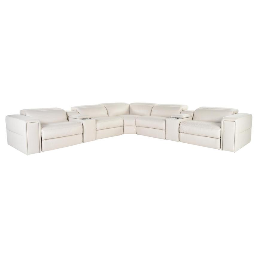 Trevor Leather Corner Sofa with 7PCS/3PWR  main image, 1 of 12 images.