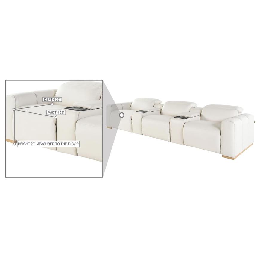 Galak Home Theater Leather Seating with 5PCS/2PWR alternate image, 9 of 9 images.