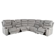 Capriccio Gray Power Reclining Sectional with 7PCS/3PWR  alternate image, 3 of 14 images.