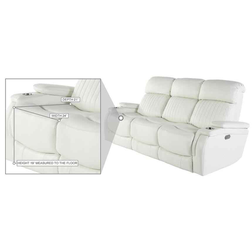 Obsidian II White Leather Power Reclining Sofa  alternate image, 9 of 9 images.