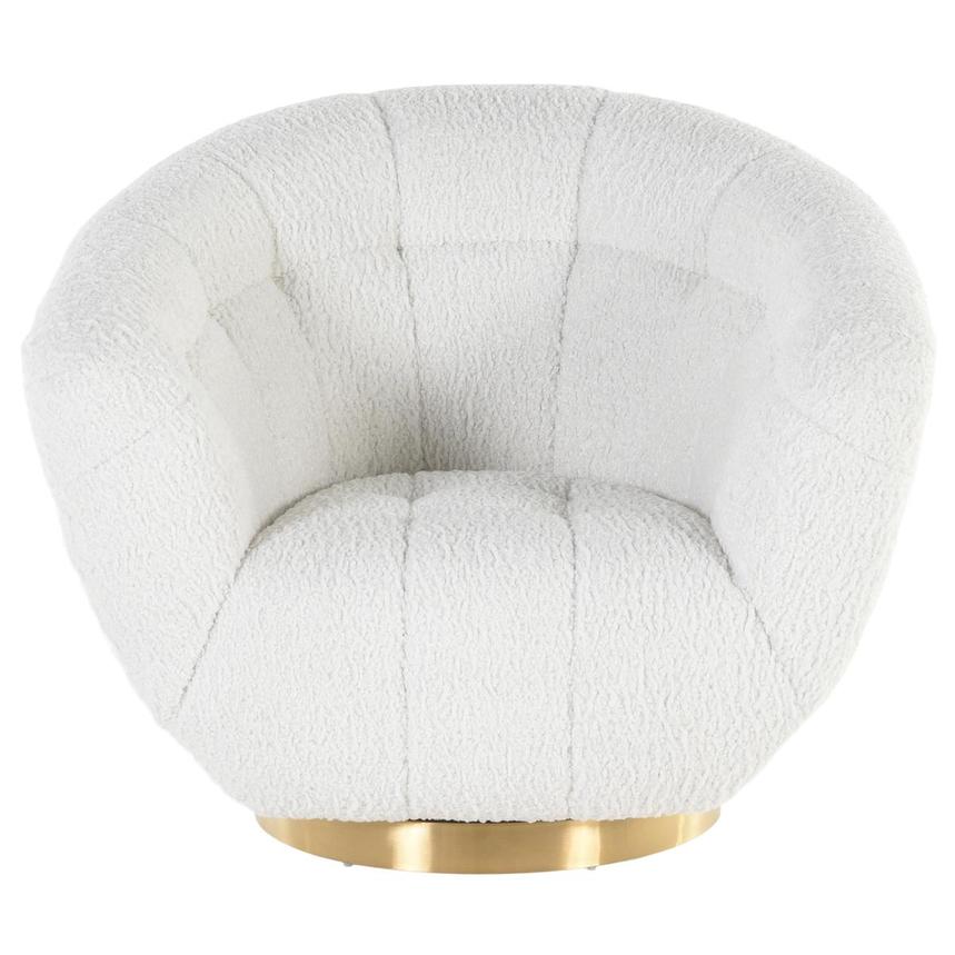 Kailani White Swivel Accent Chair  alternate image, 3 of 6 images.