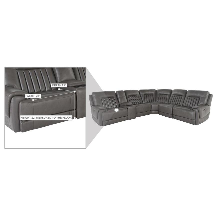 Devin Gray Leather Corner Sofa with 6PCS/3PWR  alternate image, 7 of 7 images.