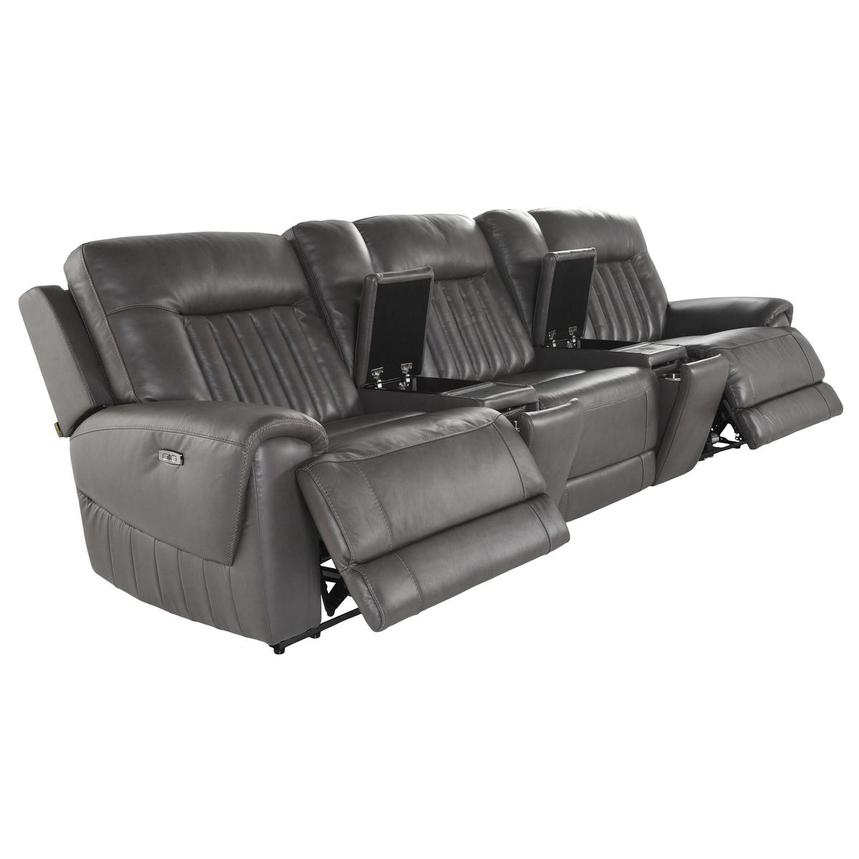 Devin Home Theater Leather Seating with 5PCS/2PWR  alternate image, 3 of 7 images.