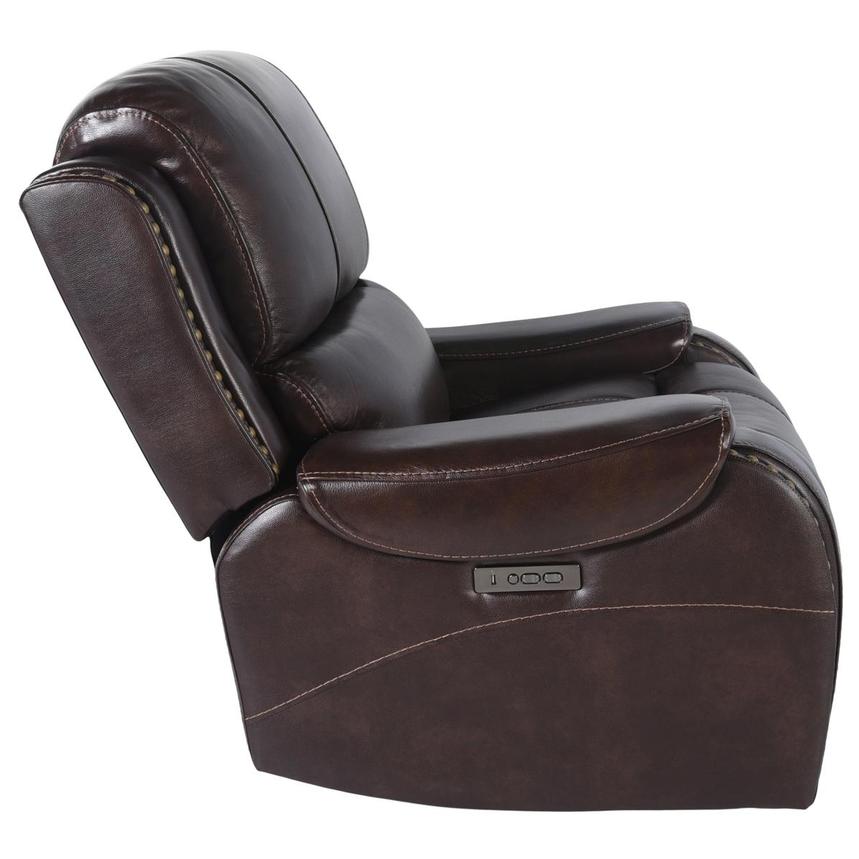 Durham Brown Leather Power Recliner  alternate image, 4 of 6 images.