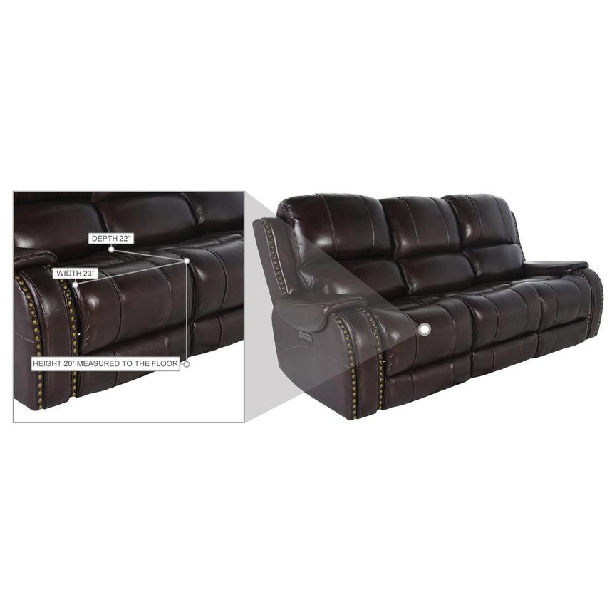 Durham Brown Leather Power Reclining Sofa  alternate image, 6 of 6 images.