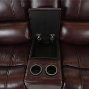 Durham Brown Leather Power Reclining Sofa w/Console  alternate image, 5 of 6 images.