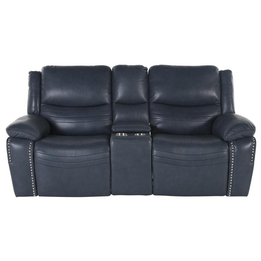 Onyx Leather Power Reclining Sofa w/Console  main image, 1 of 5 images.