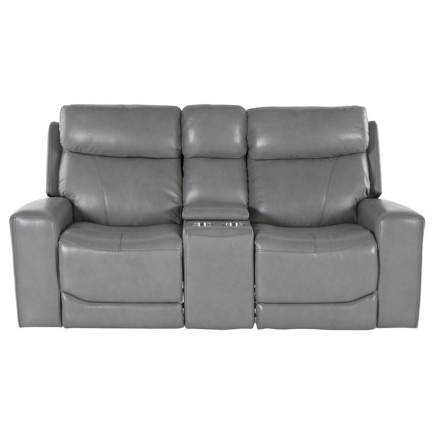 Ozzy Leather Power Reclining Sofa w/Console  main image, 1 of 6 images.