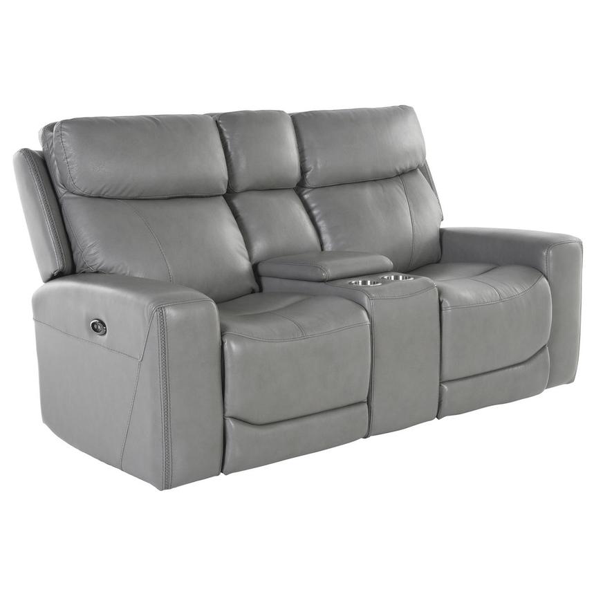 Ozzy Leather Power Reclining Sofa w/Console  alternate image, 2 of 6 images.