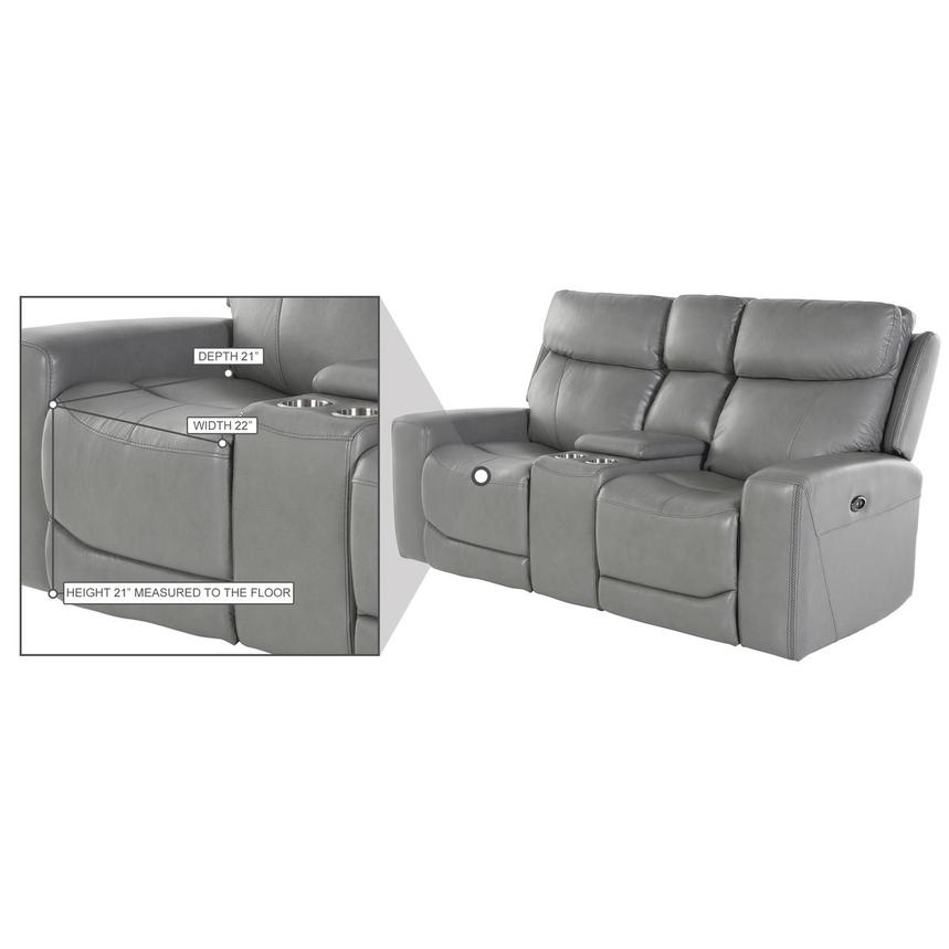 Ozzy Leather Power Reclining Sofa w/Console  alternate image, 6 of 6 images.