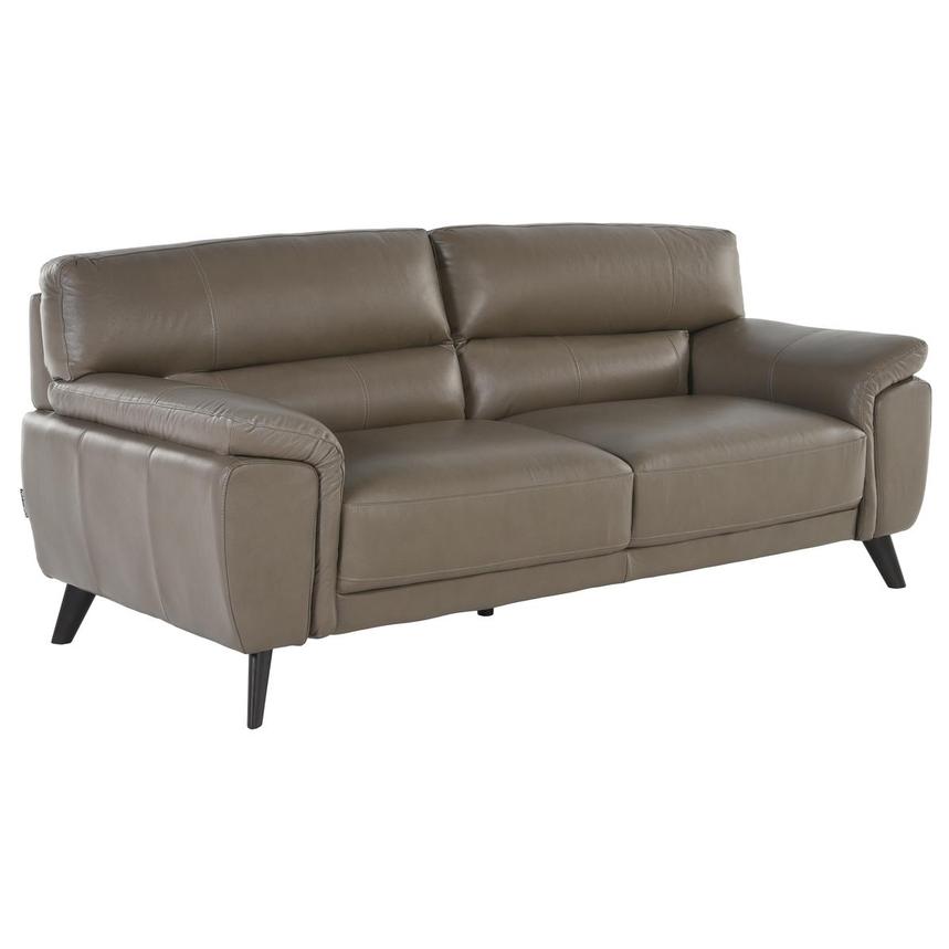 Franco Taupe Leather Sofa  alternate image, 2 of 4 images.