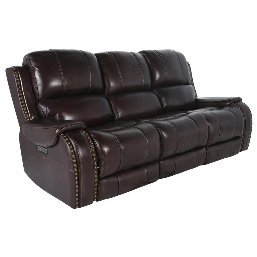 Durham Brown Leather Power Reclining Sofa alternate image, 2 of 6 images.