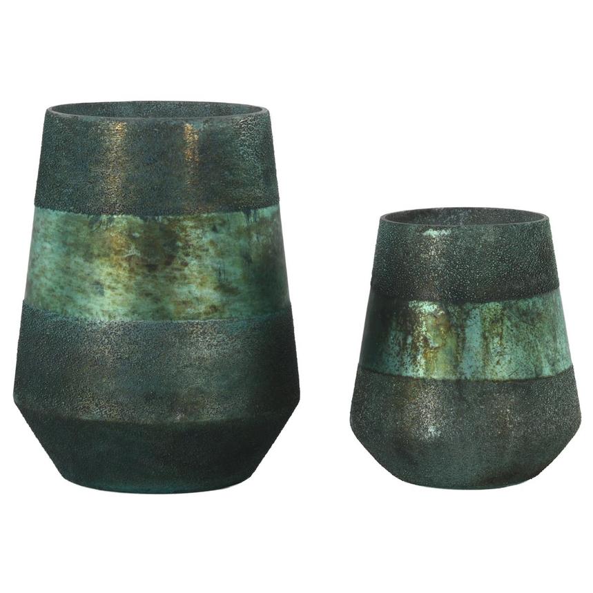 Aqua Set of 2 Vases  main image, 1 of 4 images.