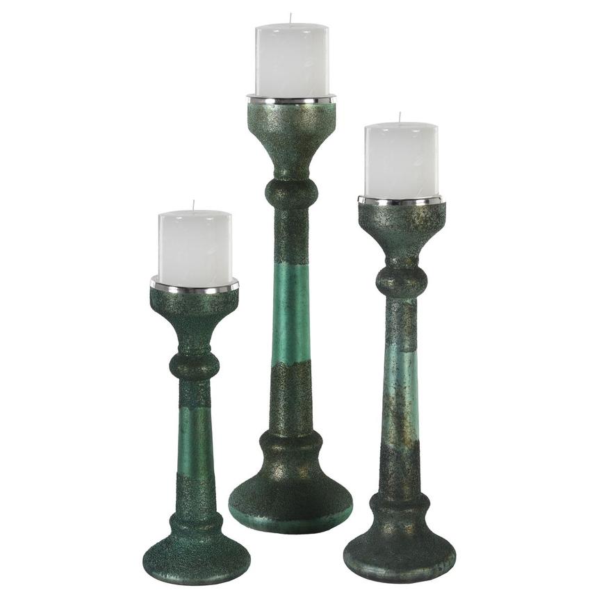 Peacock Set of 3 Candle Holders  main image, 1 of 3 images.