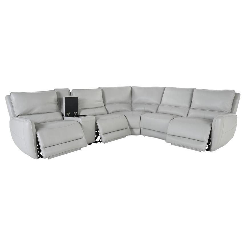 Georgia Leather Power Reclining Sectional with 6PCS/3PWR alternate image, 2 of 5 images.