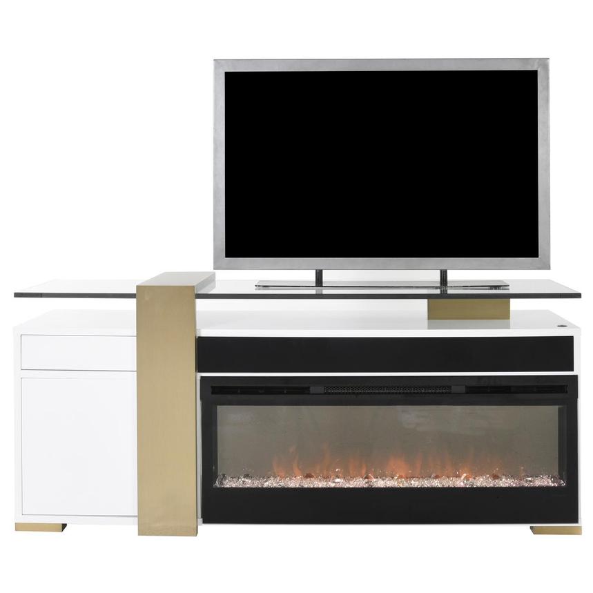 Totem White/Gold Electric Fireplace El Dorado Furniture